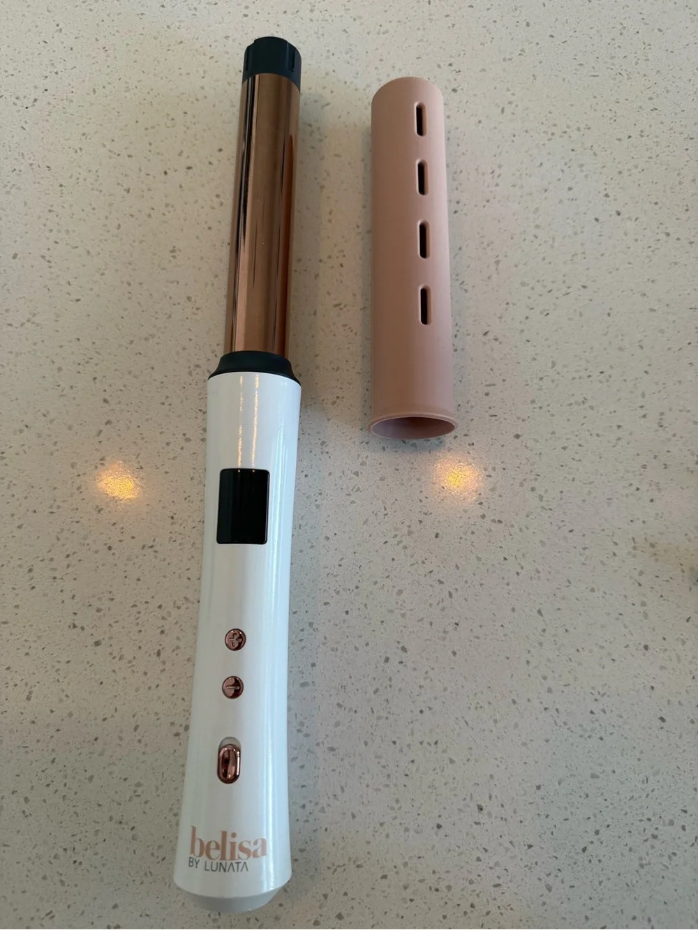 White and Rose Gold Curling Wand